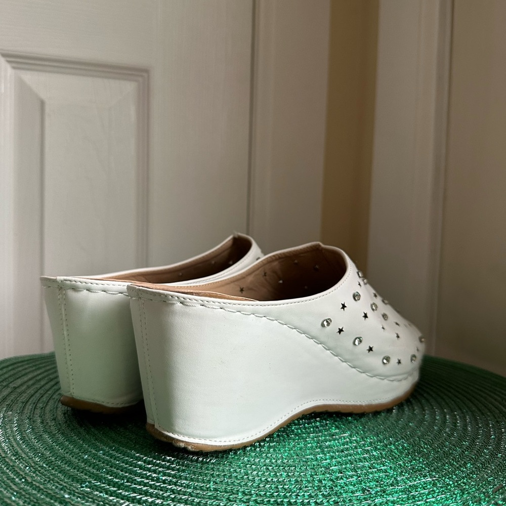 Atalina White Star Rhinestone Platform Wedge - Picture 5 of 12